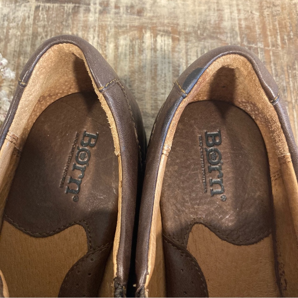 Born Shoes Womens 7.5 M Abby Brown Leather Slip-On Loafers W81922 - Picture 8 of 16